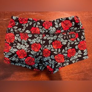 FLEO Red Jade Rose Shorts